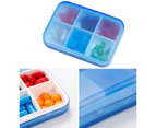 Sunshine Portable 6 Cells Travel Damp-proof Pill Medicine Drug Storage Case Box Container-Grey