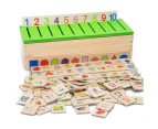 Montessori Knowledge Classification Box Learn-checkers Wood Box Toy for Children