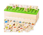 Montessori Knowledge Classification Box Learn-checkers Wood Box Toy for Children