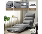 Floor Sofa Bed Lounge Recliner Chair Chaise Couch Adjustable Folding with Pillow Pedal Grey