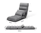 Floor Sofa Bed Lounge Recliner Chair Chaise Couch Adjustable Folding with Pillow Pedal Grey