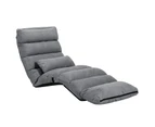 Floor Sofa Bed Lounge Recliner Chair Chaise Couch Adjustable Folding with Pillow Pedal Grey