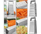 4 Sided Grater Box, Square Stainless Steel Grater For Kitchen Vegetables Fruit Cheese