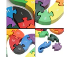 Alphabet Jigsaw Puzzle Building Blocks Animal Wooden Puzzle , Wooden Snake Letters Numbers Block Toys For Children’S Toys - Snake