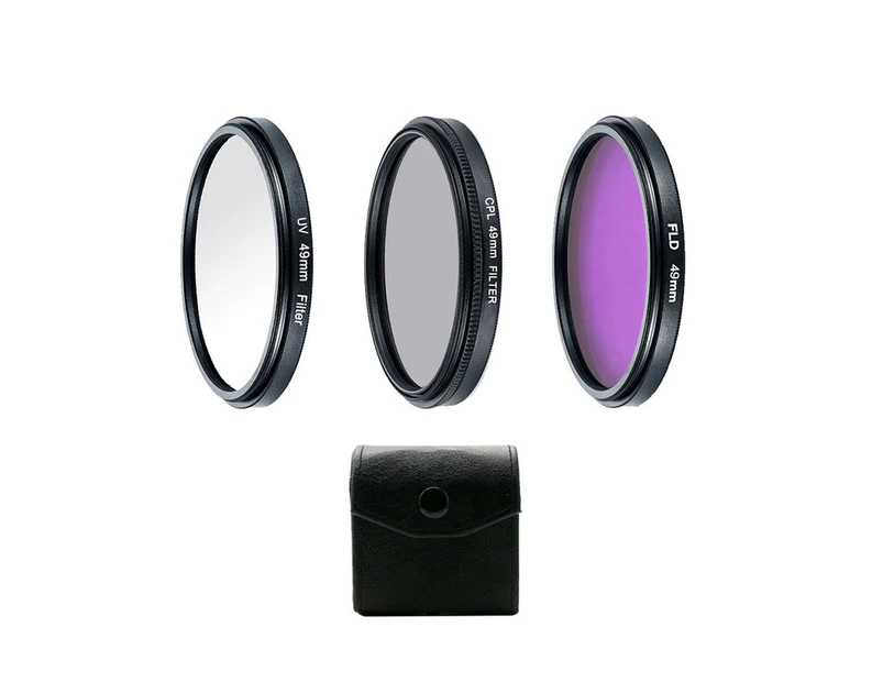 langma bling Professional UV CPL Polarizer FLD Photo Photography Filter Kit for SLR Camera- 49mm