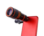 langma bling Universal 12X Zoom High Clarity Telescope Telephoto Mobile Phone Camera Lens with Clip-White 12X*