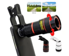 langma bling Universal 12X High Clarity Zoom Telescope Phone Camera External Telephoto Lens with Clip-White