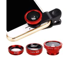 langma bling 3 in 1 Clip on Universal 0.65X Wide Angle Fisheye Macro Lens for Mobile Phone-Blue