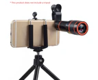 langma bling Universal 12X Zoom High Clarity Telescope Telephoto Mobile Phone Camera Lens with Clip-Black 12X*