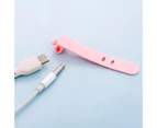 langma bling 4Pcs/Set Wire Organizer Durable Cute Snap Silicone Creative Earphone Cord Winder for Charger Cable-Mint Green