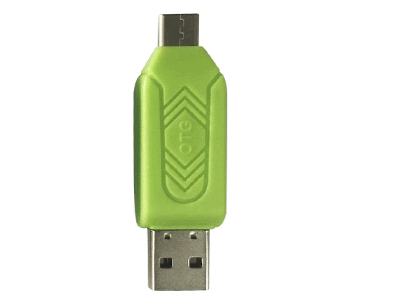 langma bling 2 in 1 Plug Play High Speed Computer Card Reader USB 2.0 SD-Card TF Flash OTG Card Reader Computer Accessories-Green