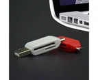 langma bling 2 in 1 Plug Play High Speed Computer Card Reader USB 2.0 SD-Card TF Flash OTG Card Reader Computer Accessories-Red