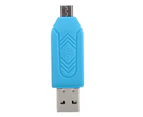 langma bling 2 in 1 Plug Play High Speed Computer Card Reader USB 2.0 SD-Card TF Flash OTG Card Reader Computer Accessories-Blue