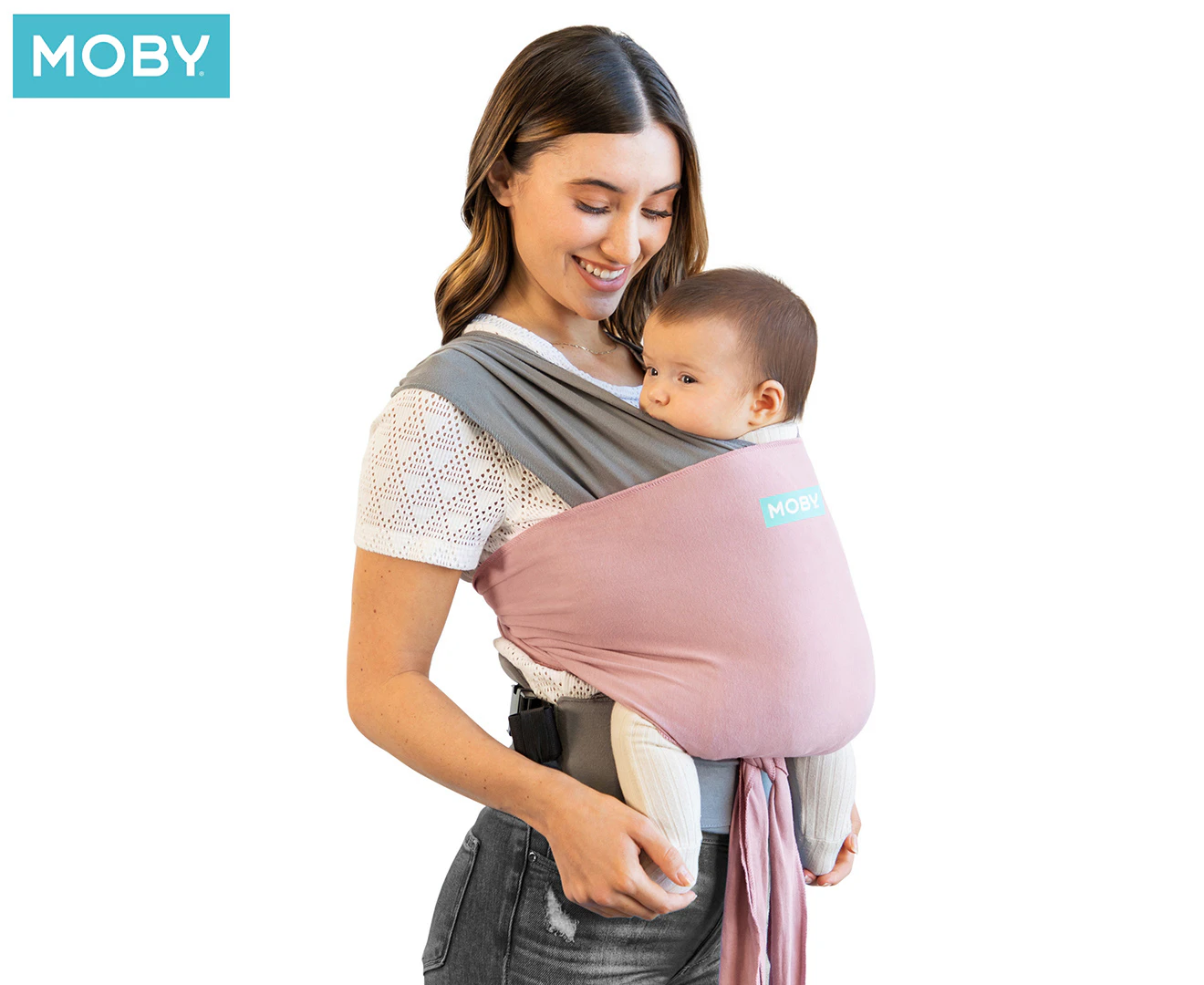 Moby Easy Wrap Baby/Infant Cotton Knit Body Adjustable Carrier Dusty Rose