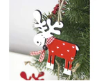5 pcs Christmas Tree Reindeer Pendants Christmas Tree Pendants Wooden Tree Decorations Christmas  5 pieces, red
