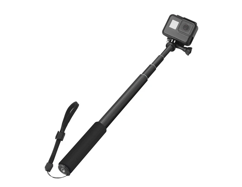 langma bling Portable Aluminum Alloy Telescopic Action Camera Selfie Stick Monopod for GoPro-Black