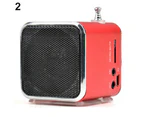 langma bling Portable Rechargeable Micro SD TF Mini USB LED Speaker Music Player FM Radio Stereo-Red