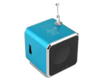 langma bling TDV26 Mini Subwoofer Stereo Speaker TF Card FM Radio Music Player with Antenna-Blue