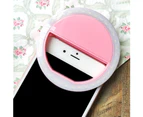 langma bling Portable Clip Fill Light Selfie LED Ring Photography for iPhone Android Phone-Pink