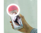 langma bling Portable USB Charge Clip-on LED Ring Selfie Light for Cell Phone Photographic-White