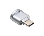 langma bling Mini Metal USB 3.1 Micro Secure Digital TF Memory Type-C Card Reader OTG Adapter-Grey