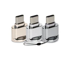 langma bling Mini Metal USB 3.1 Micro Secure Digital TF Memory Type-C Card Reader OTG Adapter-Grey