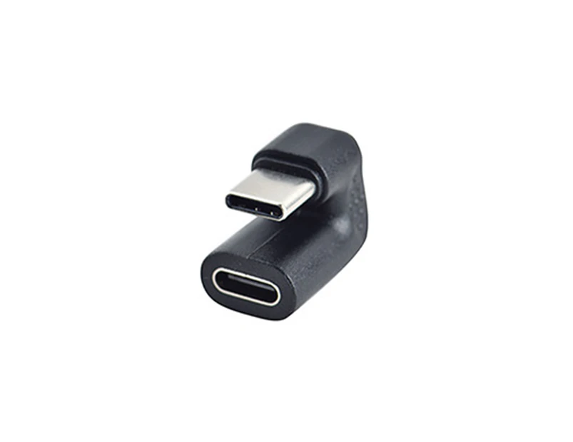 langma bling Type-C Adaptor Convenient Stable Transmission PVC U-shaped Angled Type C Male-to-Female Connector for Tablet-Black