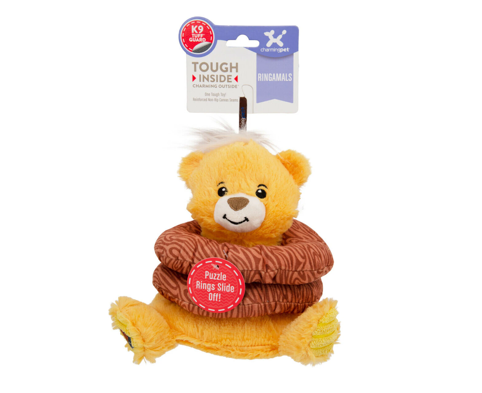 Charming Pet Ringamals Plush Puzzle Dog Toy - Bear