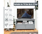 Giantex Wooden Entertainment Unit TV Cabinet Stand Media Console Table for Home & Office,Grey