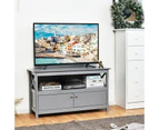 Giantex Wooden Entertainment Unit TV Cabinet Stand Media Console Table for Home & Office,Grey