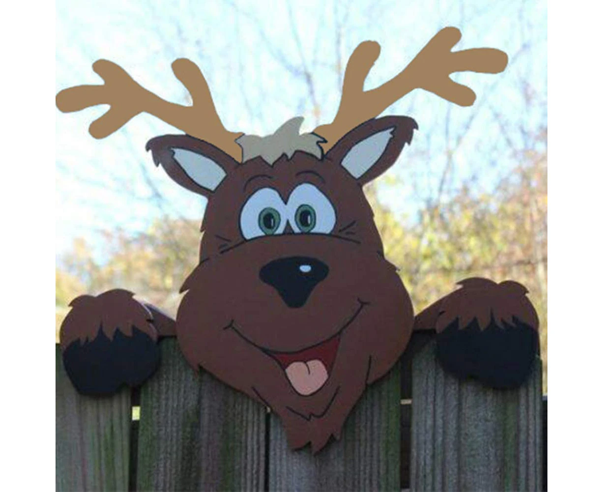 Wooden Fence Decorations Perfect Decoration Durable Lawn Garden Decorations Outdoor Christmas Decorations (Moose)