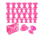 Silicone Hair Curlers Set, Small Silicone Hair Rollers, Pink