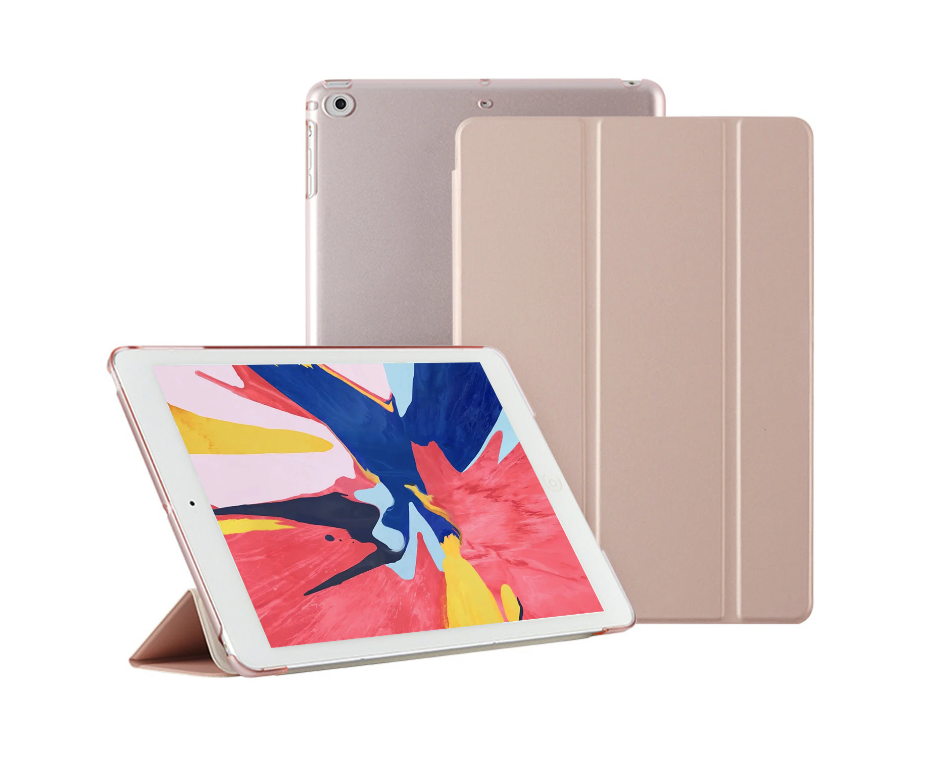 ZUSLAB iPad Air 2 Smart Case Ultra Slim Lightweight Stand Auto Wake / Sleep Protective Cover for Apple 2014 - Rose Gold