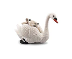 Bestjia Animal Model Simulated Realistic Appearance Educational Toy Farm Animal Poultry White Swans Ducklings Figurine for Kids - A