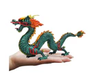 Bestjia High Simulated Dragon Model Figurine Legend Decorative Chinese Dragon Figurines Decor for Ornament - Blue