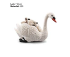 Bestjia Animal Model Simulated Realistic Appearance Educational Toy Farm Animal Poultry White Swans Ducklings Figurine for Kids - A