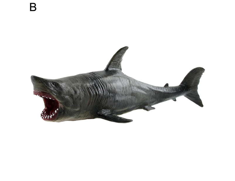 Bestjia Large Megalodon Shark Toy Practical Ability Rust-proof Best Collection Realistic Sea Animal White Shark Figurine for Decor - B