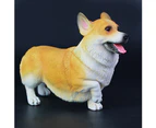 Bestjia Lifelike Corgi Dog Animal Model PVC Solid Figurine Desktop Ornament Kids Toy -  Yellow