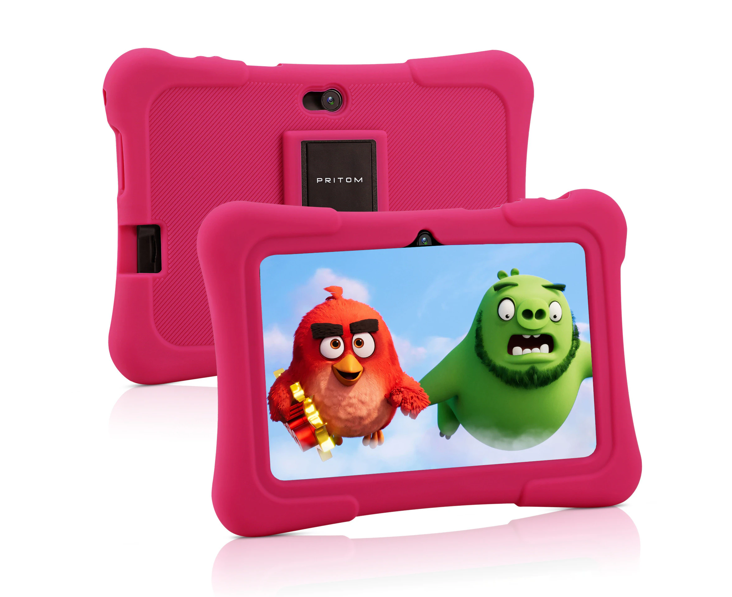 Deep Pink-Pritom K7 Children'S Tablet 7 Inch With Protective Cover