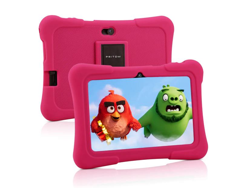 Deep Pink-Pritom K7 Children'S Tablet 7 Inch With Protective Cover