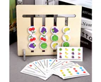 Wooden Double-sided Color Fruit Pairing Game Activity Board Kids Educational Toy