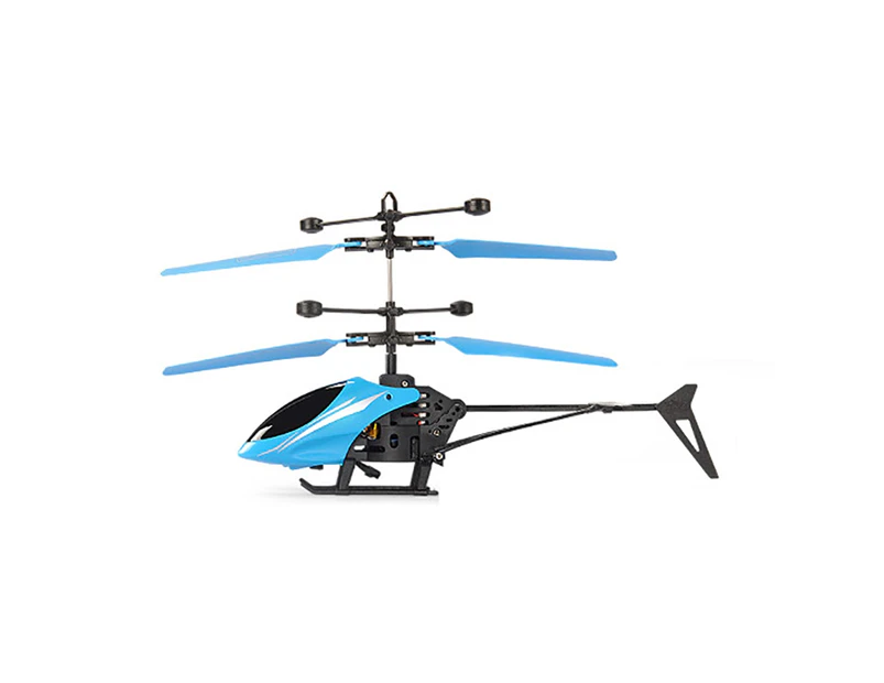 USB Rechargeable Infrared Induction Helicopter Hand Suspension Aircraft Kids Toy - Blue