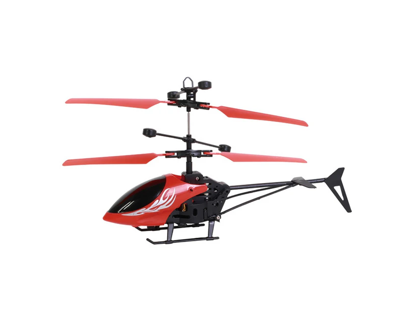 USB Rechargeable Infrared Induction Helicopter Hand Suspension Aircraft Kids Toy - Red