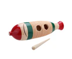 Wooden Guiro Mallet Stick Kids Children Fish Shape Musical Instrument Rhythm Toy