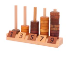 Wooden Stacking Counting Rings Block Math Arithmetic Learning Education Kids Toy