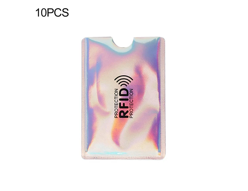 10Pcs Aluminium RFID Blocking Card Holder Case Anti-theft Protective Sleeve Silver
