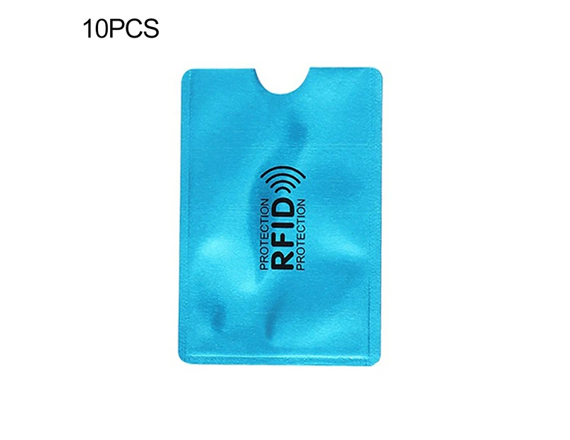 10Pcs Aluminium RFID Blocking Card Holder Case Anti-theft Protective Sleeve Blue