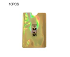 10Pcs Aluminium RFID Blocking Card Holder Case Anti-theft Protective Sleeve Golden