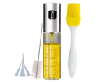 Oil Sprayer with Scale, for Cooking 4 In 1 Refillable Oil & Vinegar Bottle with Baking Brush, Bottle Brush and Oil Funnel Oil Spray Bottle