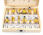 12Pcs 8Mm Shank Tungsten Carbide Router Bits, Wood Router Bit With Wooden Storage Case For Doors